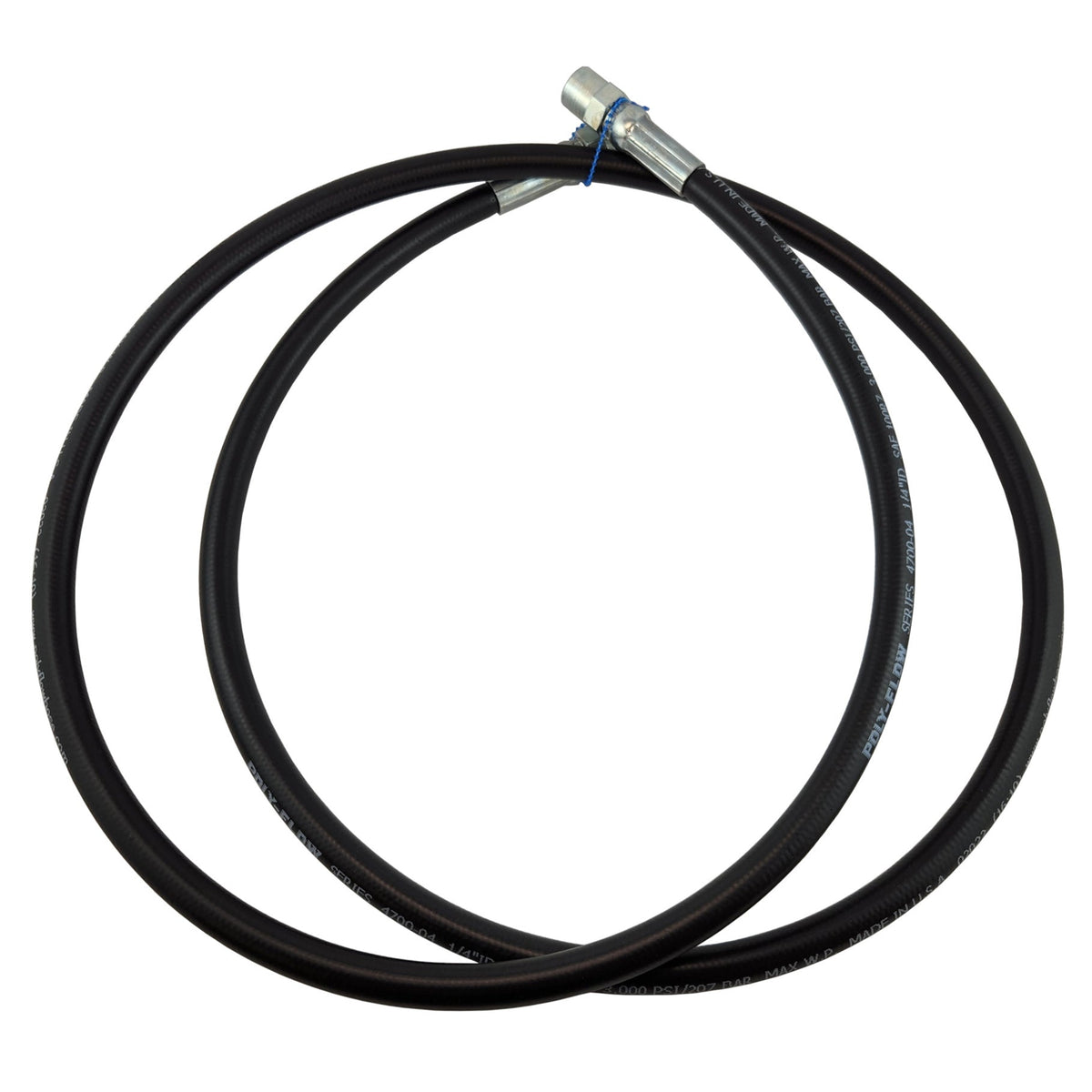 Hanna Rubber HP Hose-rht, 1/4"FPT X 1/4"FPT X 6'L (3,000 PSI)