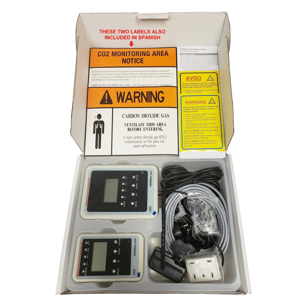 CO2 Meter RAD-0102-6 Remote Carbon Dioxide CO2 Storage Safety 3 Alarm