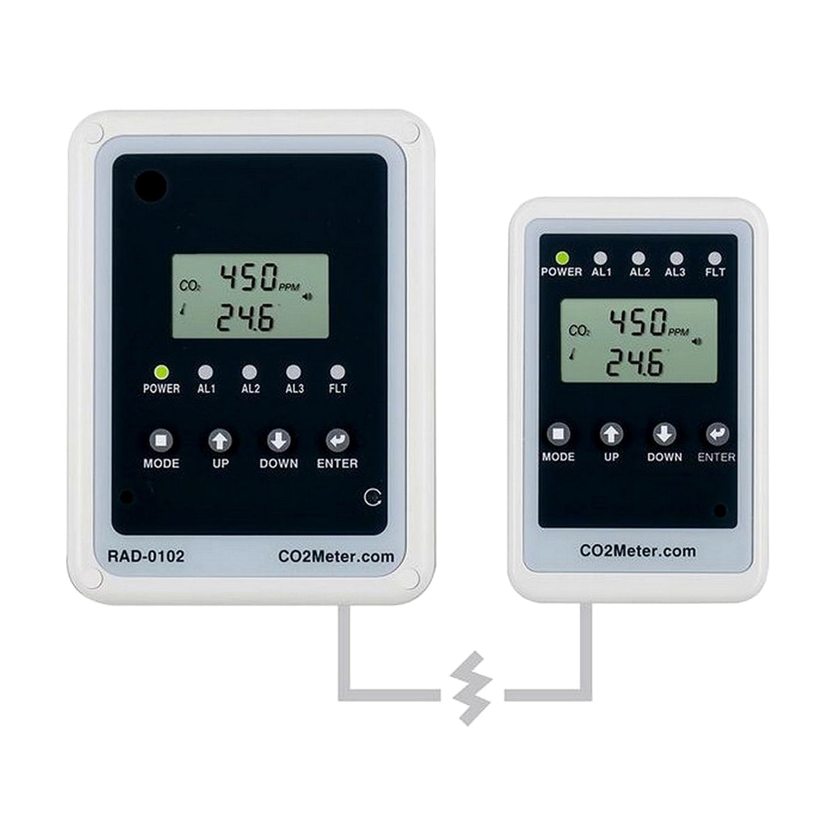 CO2 Meter RAD-0102-6 Remote Carbon Dioxide CO2 Storage Safety 3 Alarm