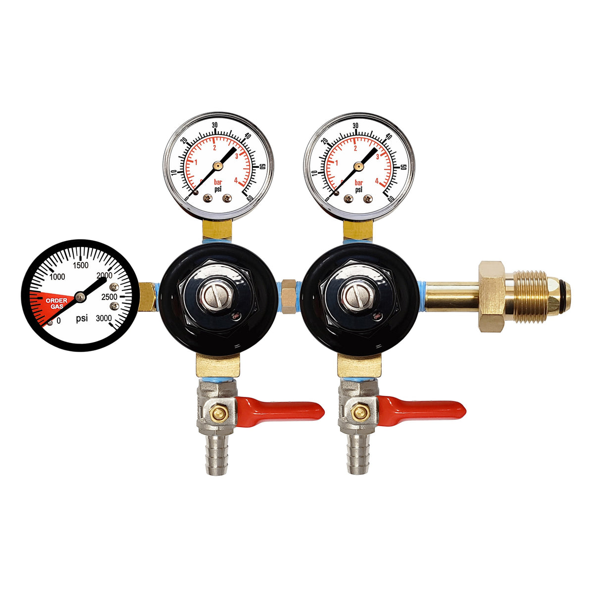 Taprite Double Nitro Regulator, 3/8"B-Shutoff-W/Check 60:60:3000 (Tap)