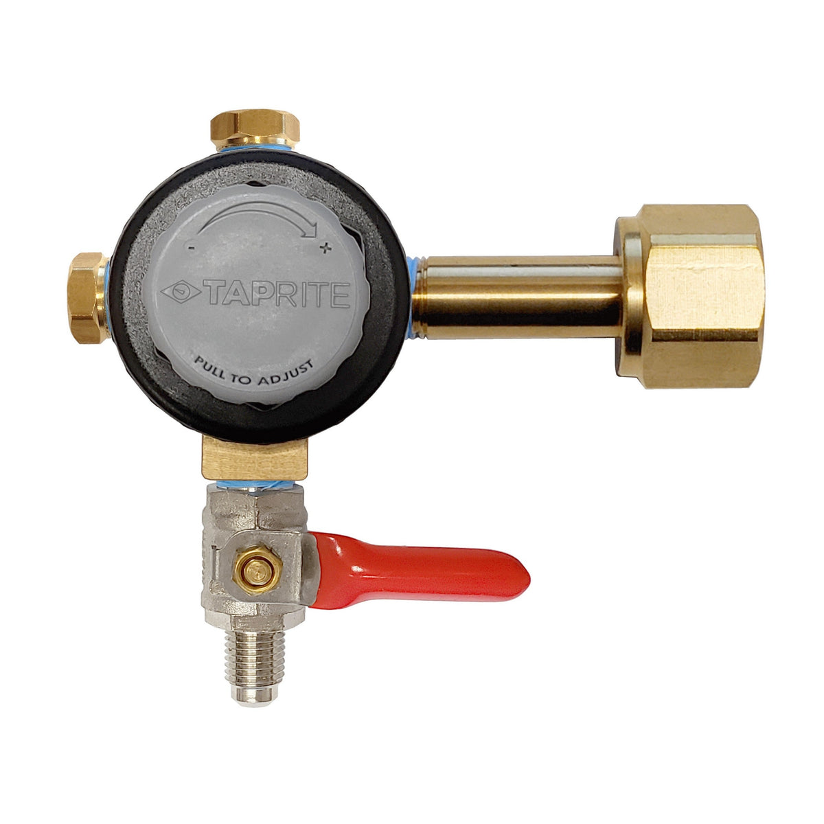 Taprite CO2 Regulator, 1/4" Male Flare Shutoff with Check Valve