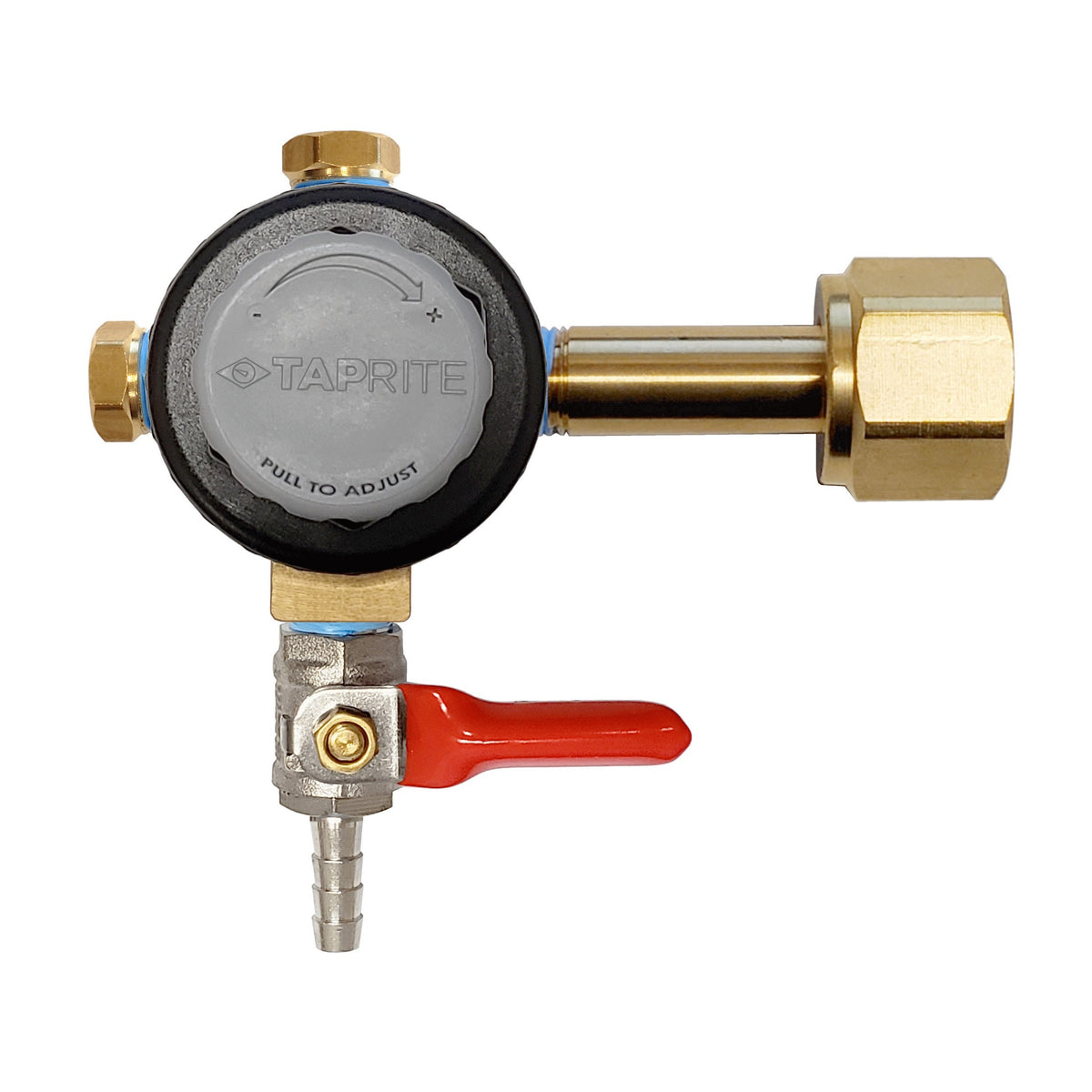 Taprite CO2 Regulator, 1/4" Ball Shutoff with Check Valve