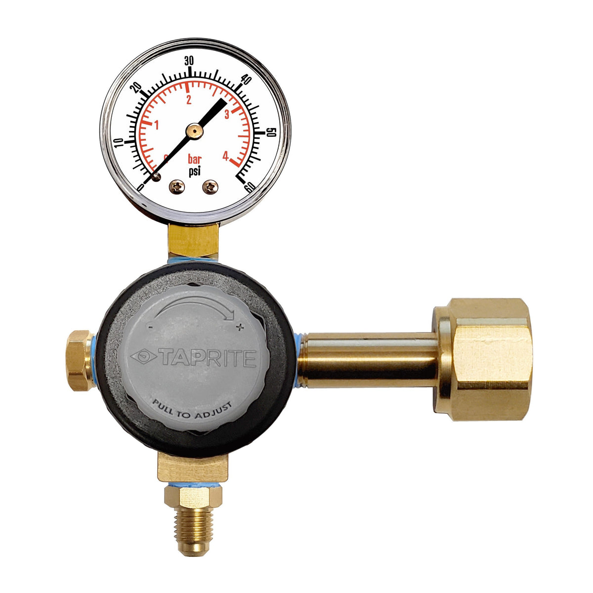 Taprite CO2 Regulator, 1/4" Male Flare with Check Valve, 60:Plug
