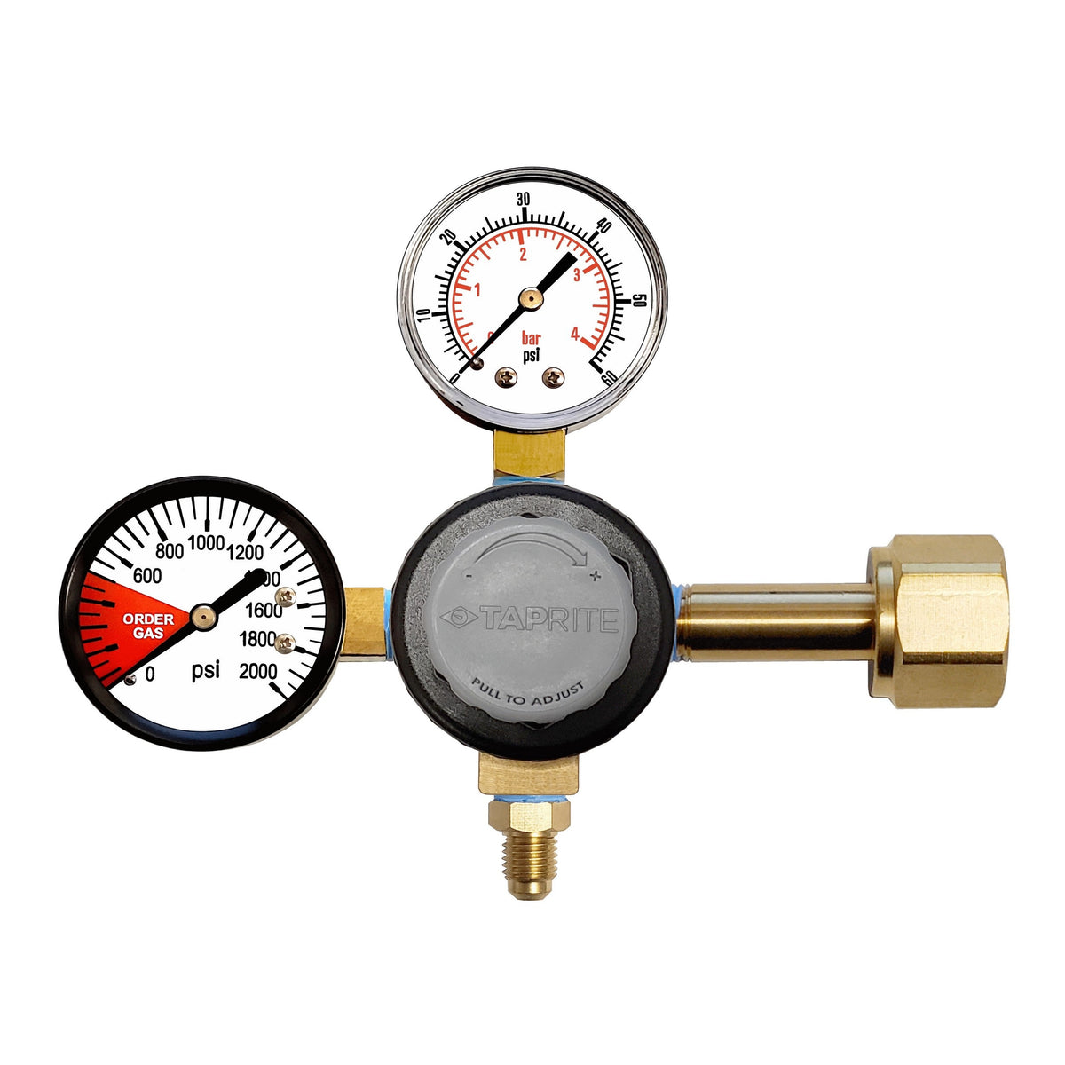 Taprite CO2 Regulator, 1/4" Male Flare with Check Valve, 60:2000