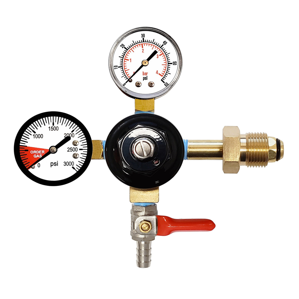 Taprite Nitrogen Regulator, 3/8" Ball Shutoff with Check Valve, 60:3000