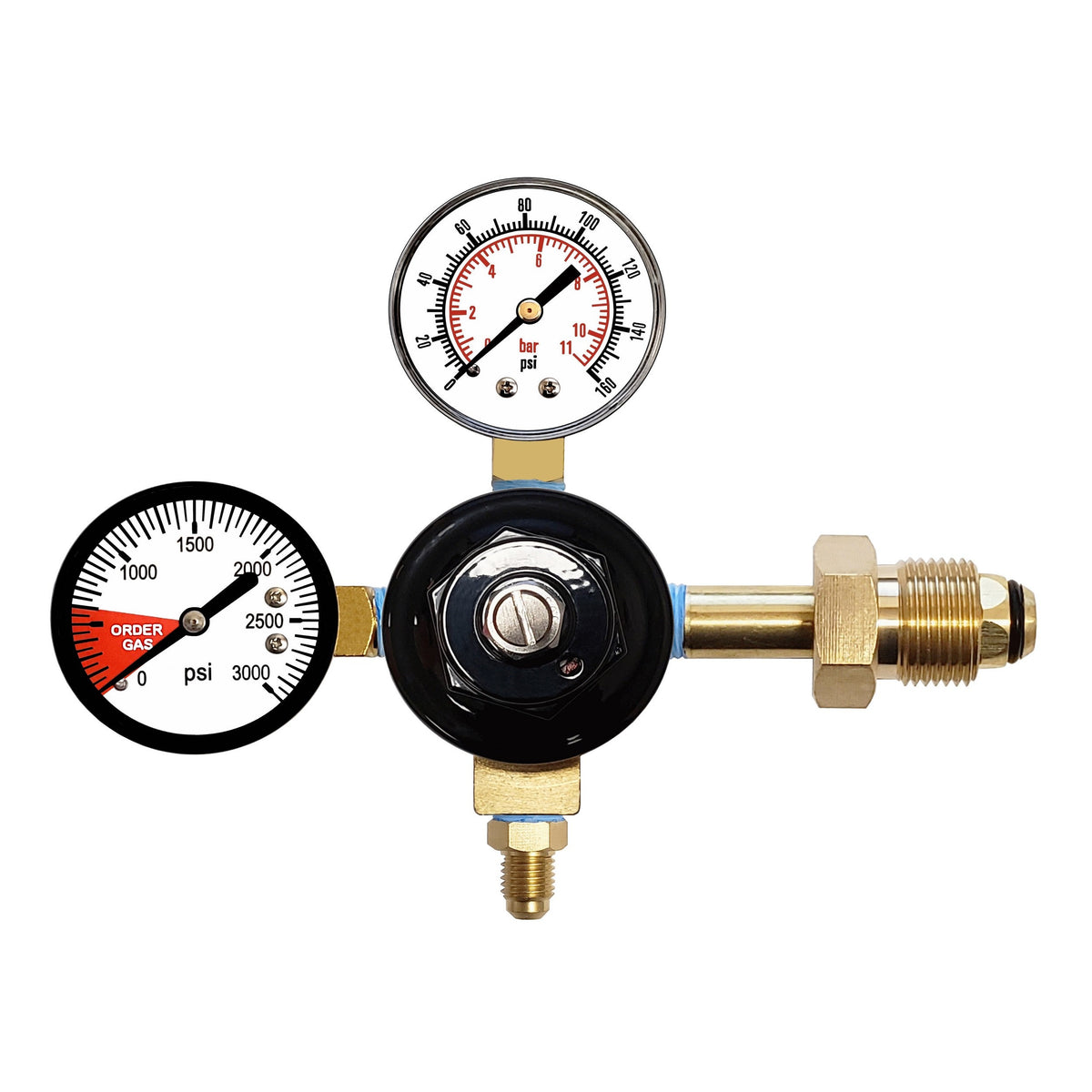 Taprite Nitrogen Regulator, 1/4" Male Flare with Check Valve, 160:3000