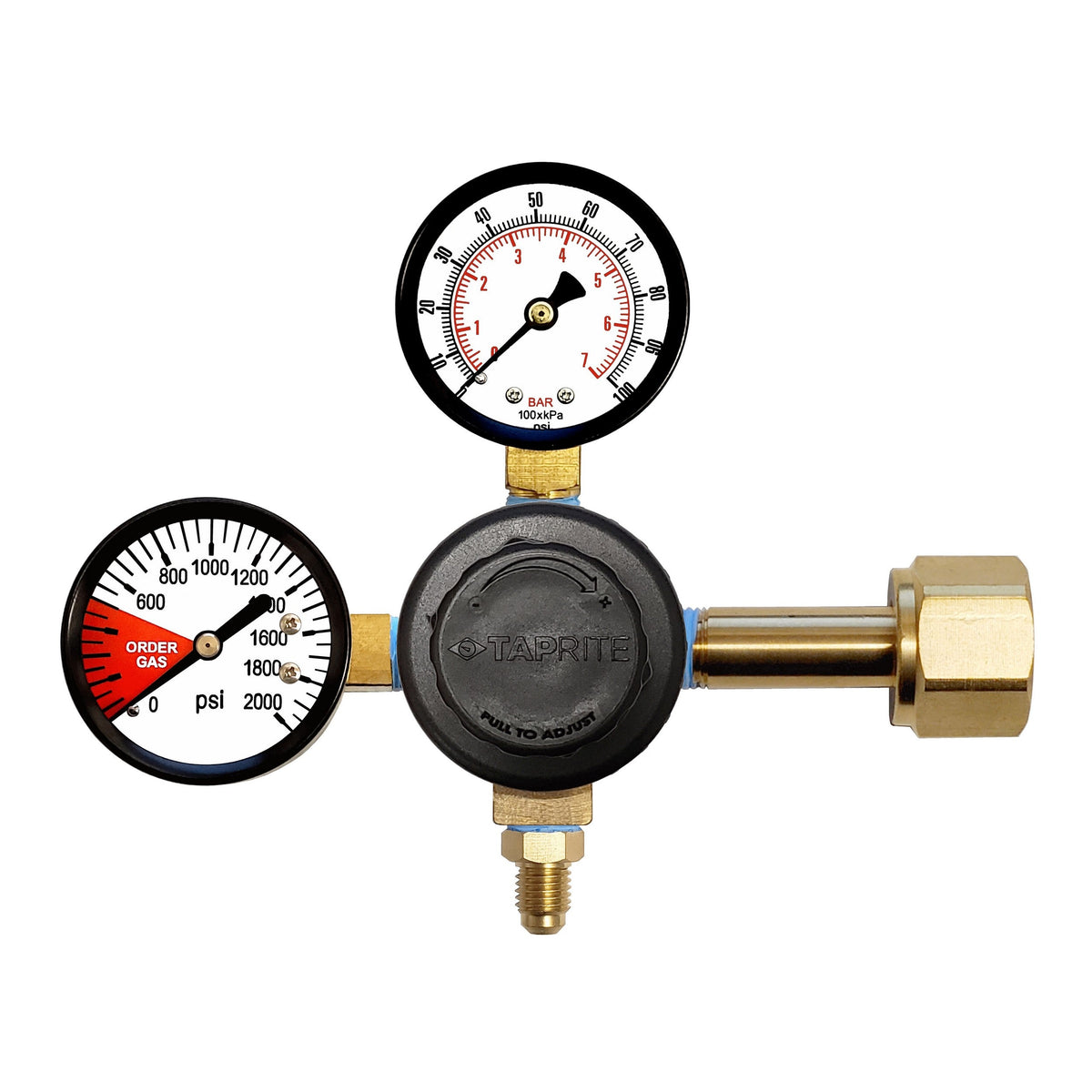 Taprite CO2 Regulator, 1/4" Male Flare with Check Valve, 100:2000
