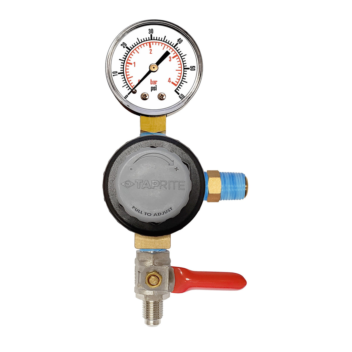 Taprite Add-A-Regulator, 1/4" Male Flare Shutoff with Check Valve, 60:Open