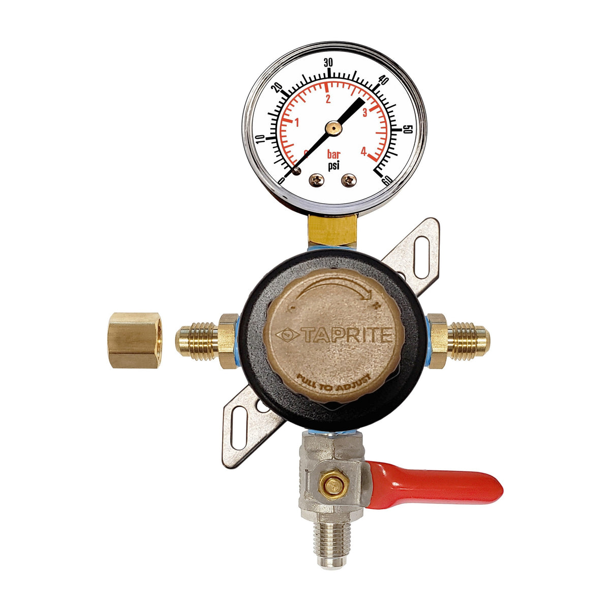 Taprite Secondary/Pass Thru Regulator, 1/4" Male Flare Shutoff with Check Valve, 60:Universal