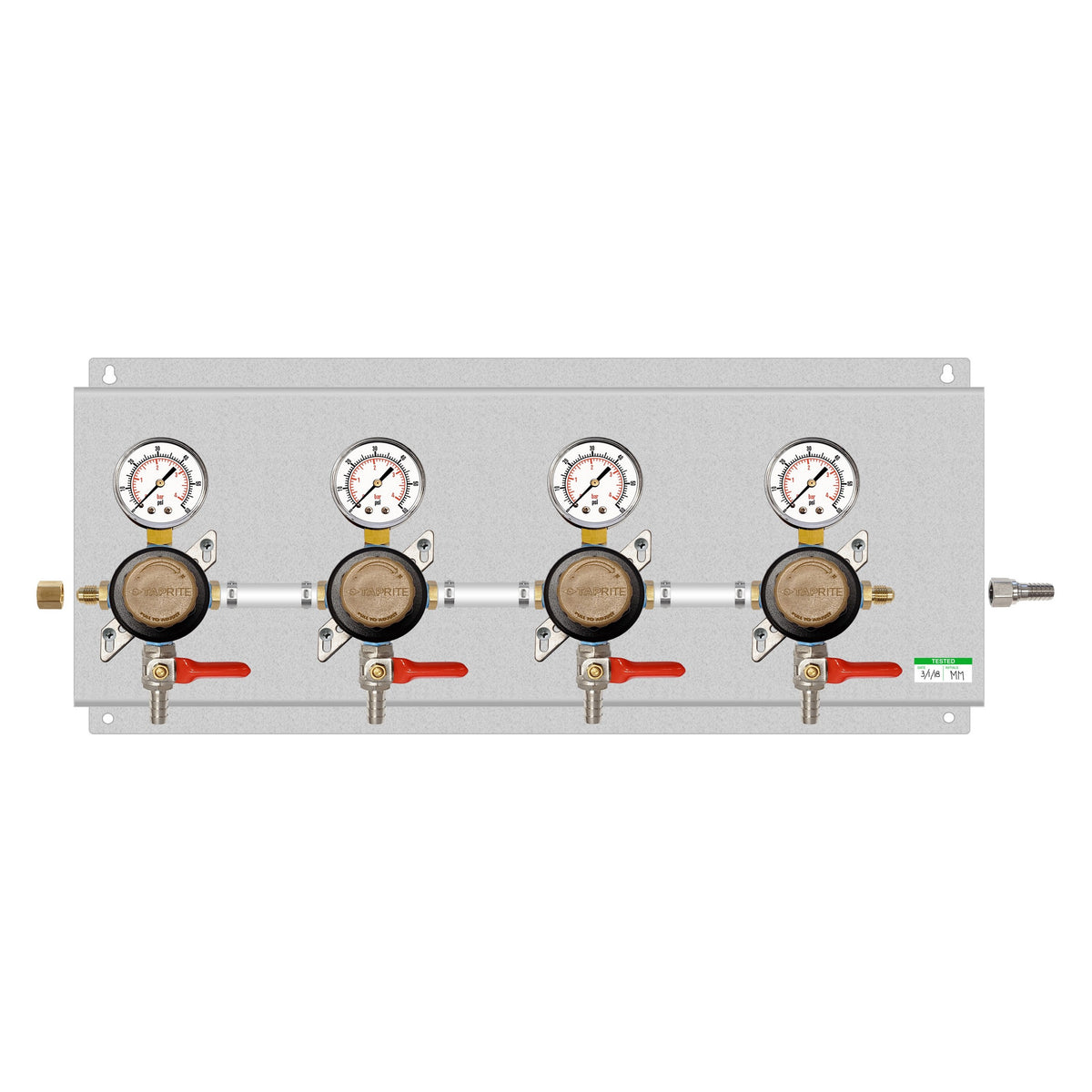 Assembled Panel with 4 Taprite Secondary Regulators, No Brackets or Tubing