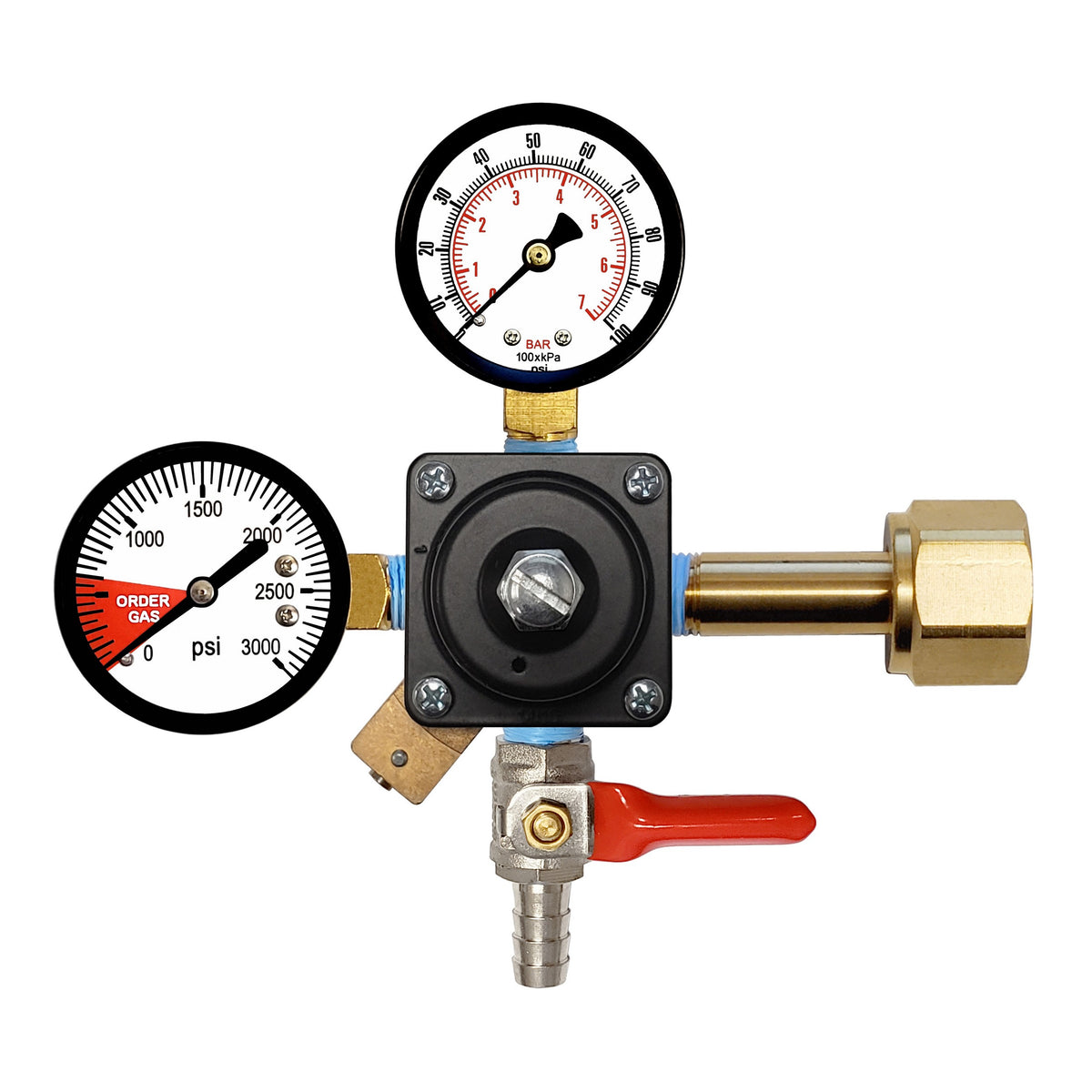 Cornelius Co2 Regulator, 3/8"B-Shutoff-W/Check 100:3000