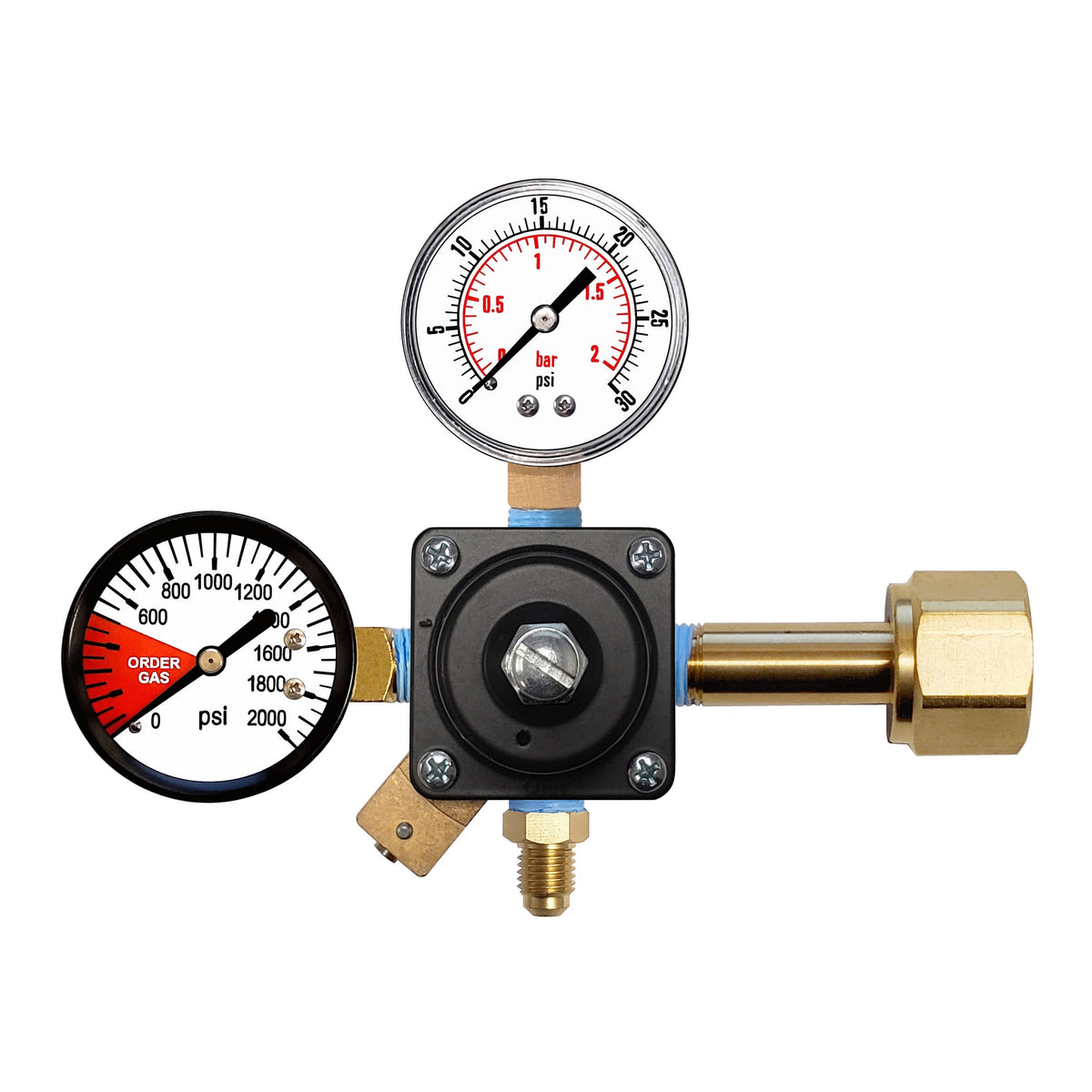 Cornelius CO2 Regulator, 1/4"MFL-W/Check 30:2000 (Corn)