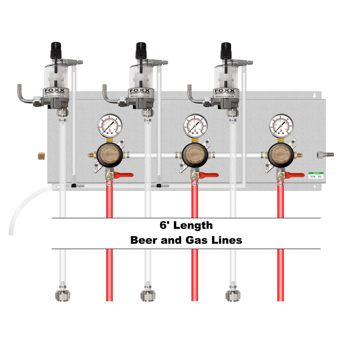 Taprite Panel, 3-Sec Regulator / 3-Fob / 3-Tubing Set (Tap)
