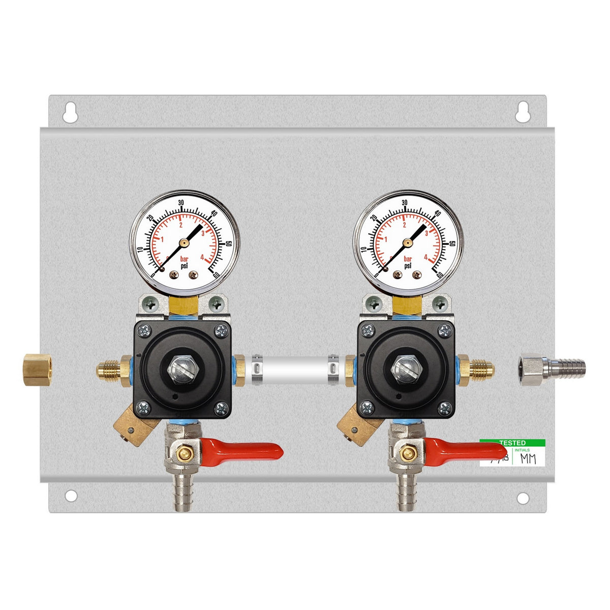 Assembled Panel with 2 Cornelius Secondary Regulators, No Brackets or Lines Included