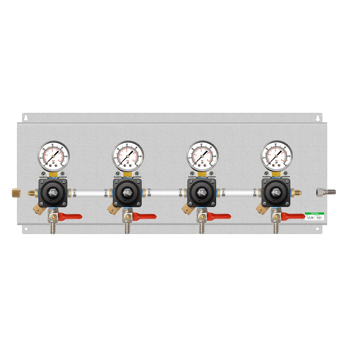 Assembled Panel with 4 Cornelius Secondary Regulators, No Brackets or Lines Included