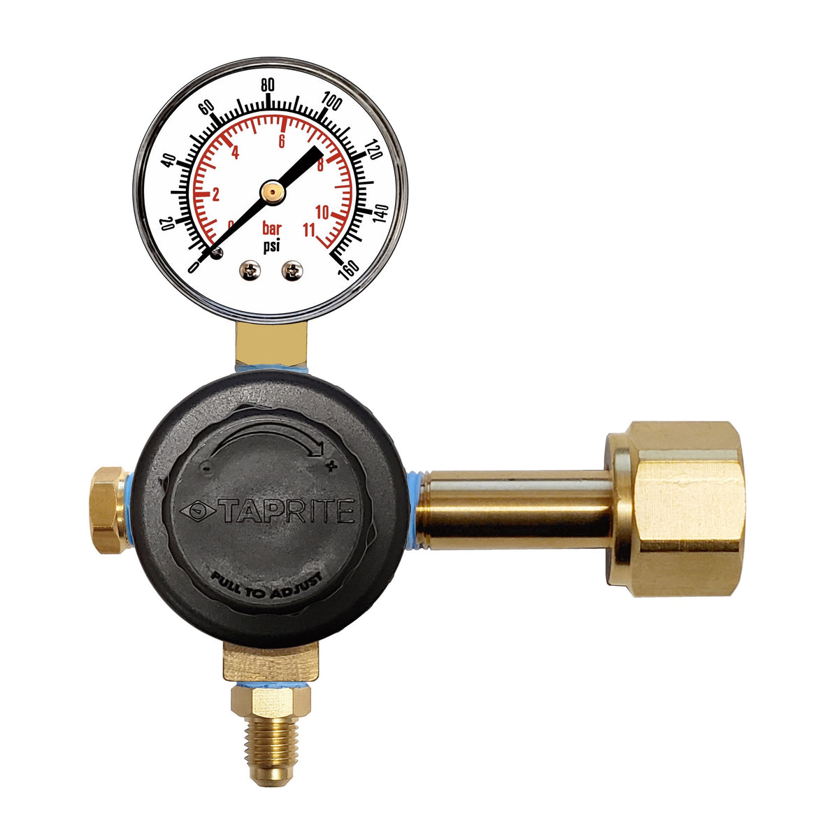 Taprite CO2 Regulator, 1/4" Male Flare with Check Valve, 160:Plug