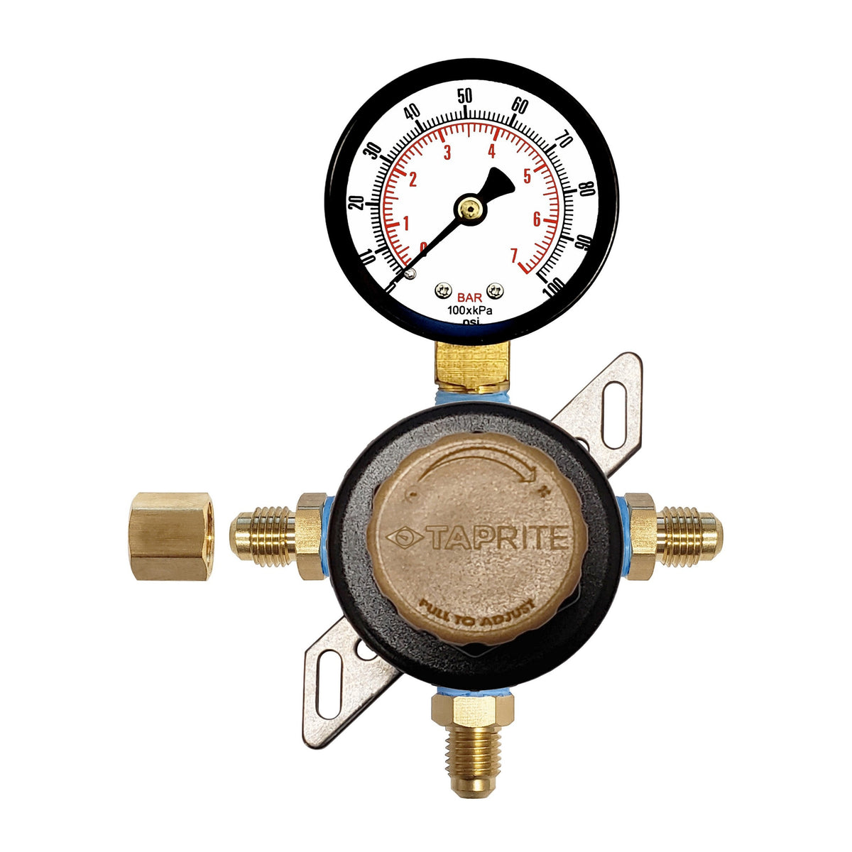 Taprite Secondary/Pass Thru Regulator, 1/4" Male Flare with Check Valve, 100:Universal