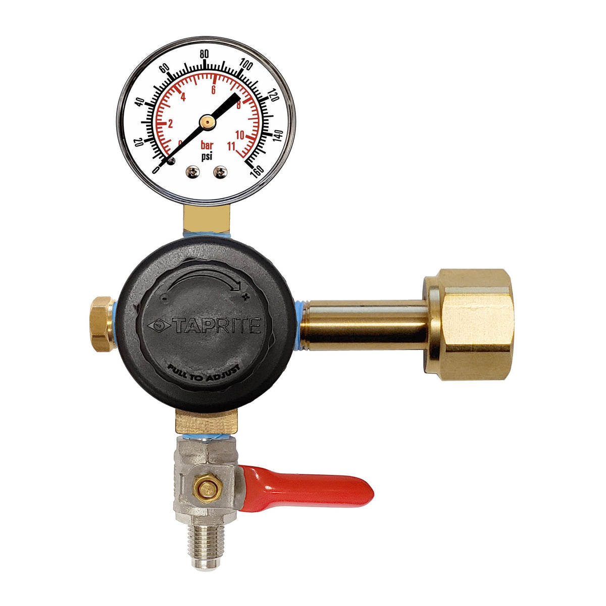 Taprite CO2 Regulator, 1/4" Male Flare Shutoff with Check Valve, 160:Plug