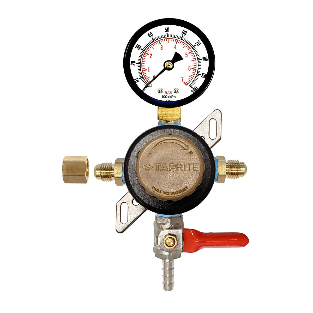 Taprite Secondary/Pass Thru Regulator, 1/4" Ball Shutoff with Check Valve, 100:Universal