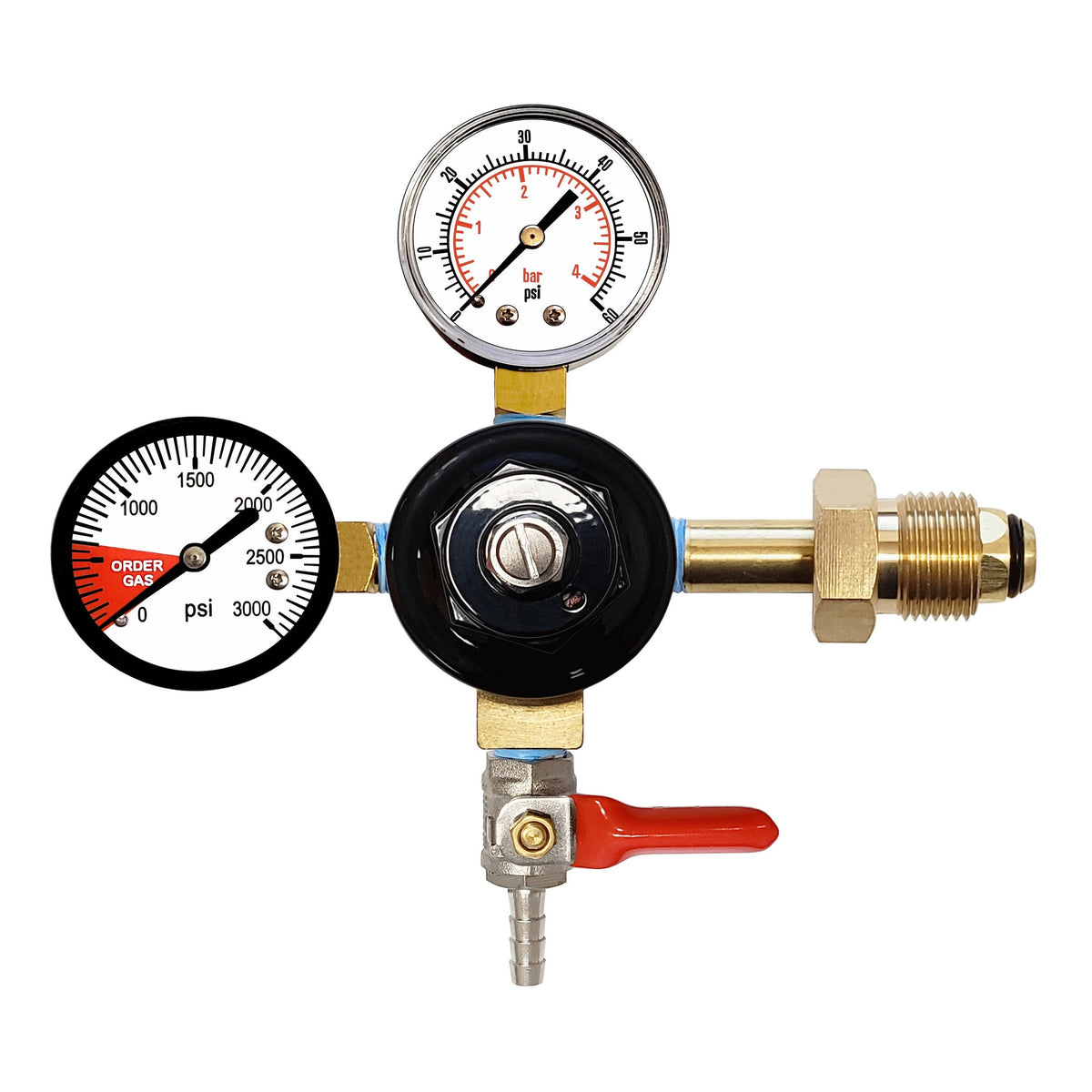 Taprite Nitrogen Regulator, 1/4" Ball Shutoff with Check Valve, 60:3000