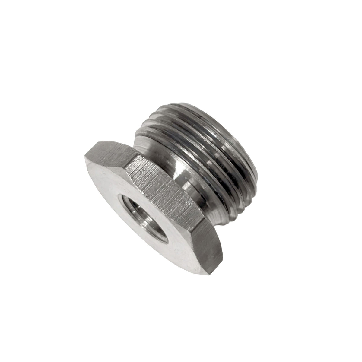 GovReg Adapter, 1/4" Female Flare x 5/8" Barb, Stainless Steel