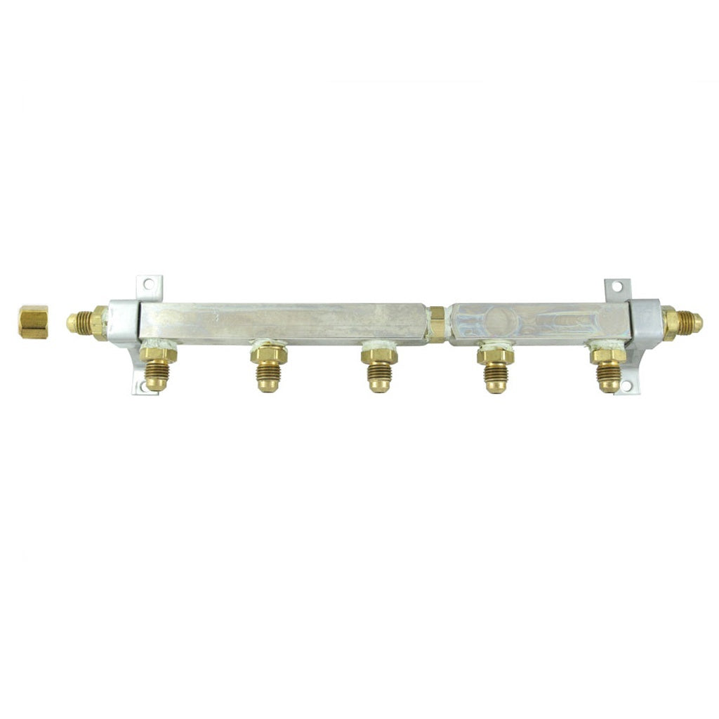 Brass Air Distribution, 5-Out 1/4" Male Flare No Check Valve