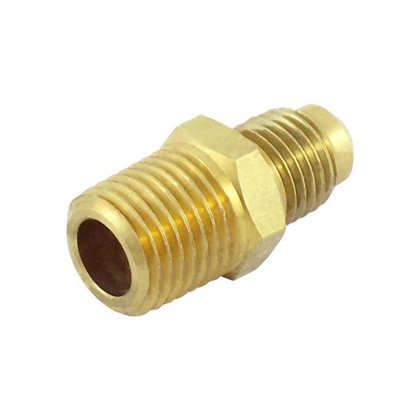 Adapter, 1/4" Male Flare x 1/4" Male Pipe Thread Left-Hand Thread Brass
