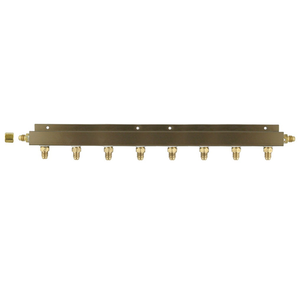 Aluminum Air Distribution, 8-Out 1/4" Male Flare With Check Valve