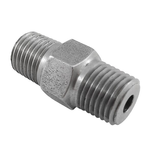 Heavy-Duty Hex Nipple, 1/4" Male Pipe Thread Left-Hand Thread x Right-Hand Thread For N2 Stainless
