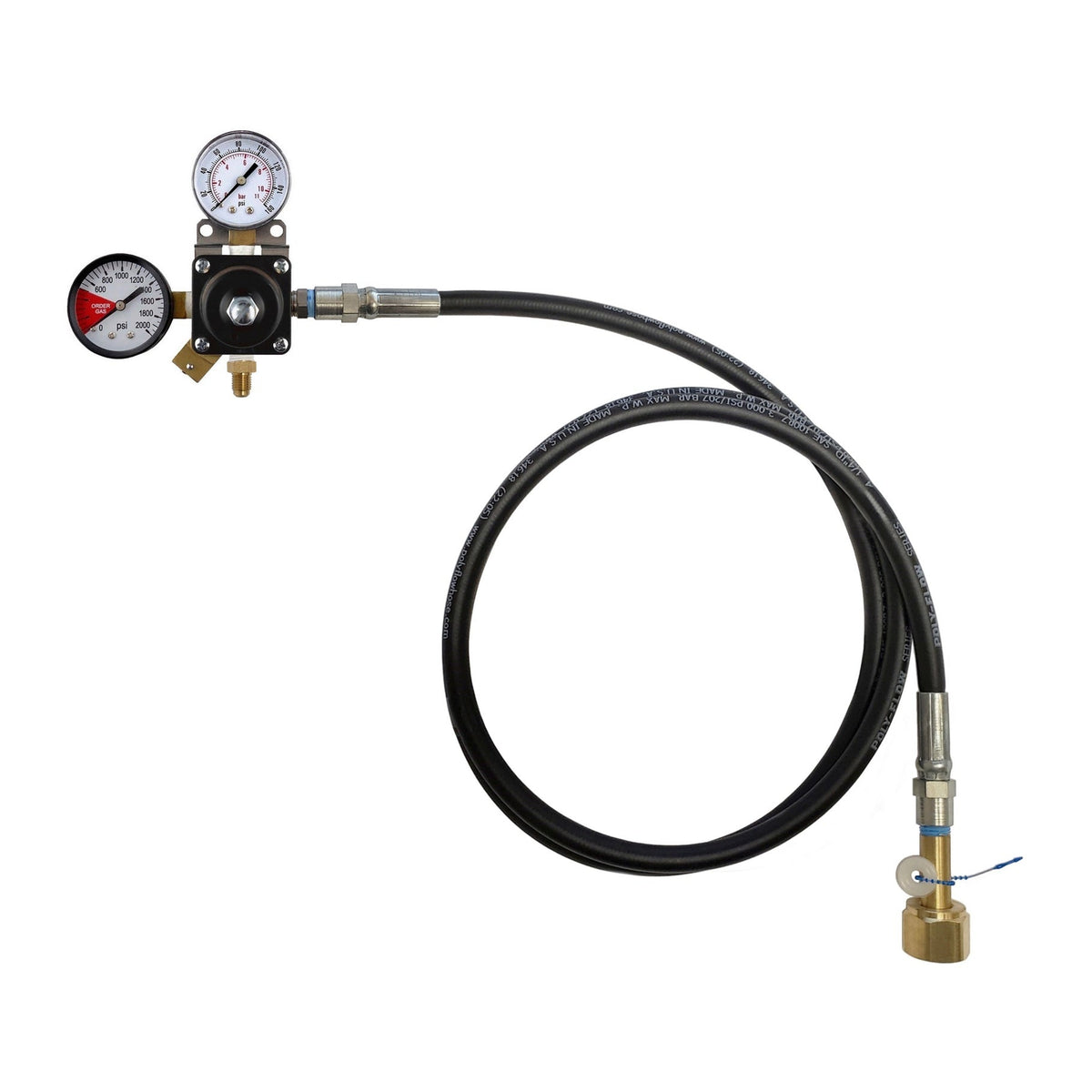 Cornelius CO2 Regulator with 6' Hose, 1/4" Male Flare with Check Valve, 160:2000