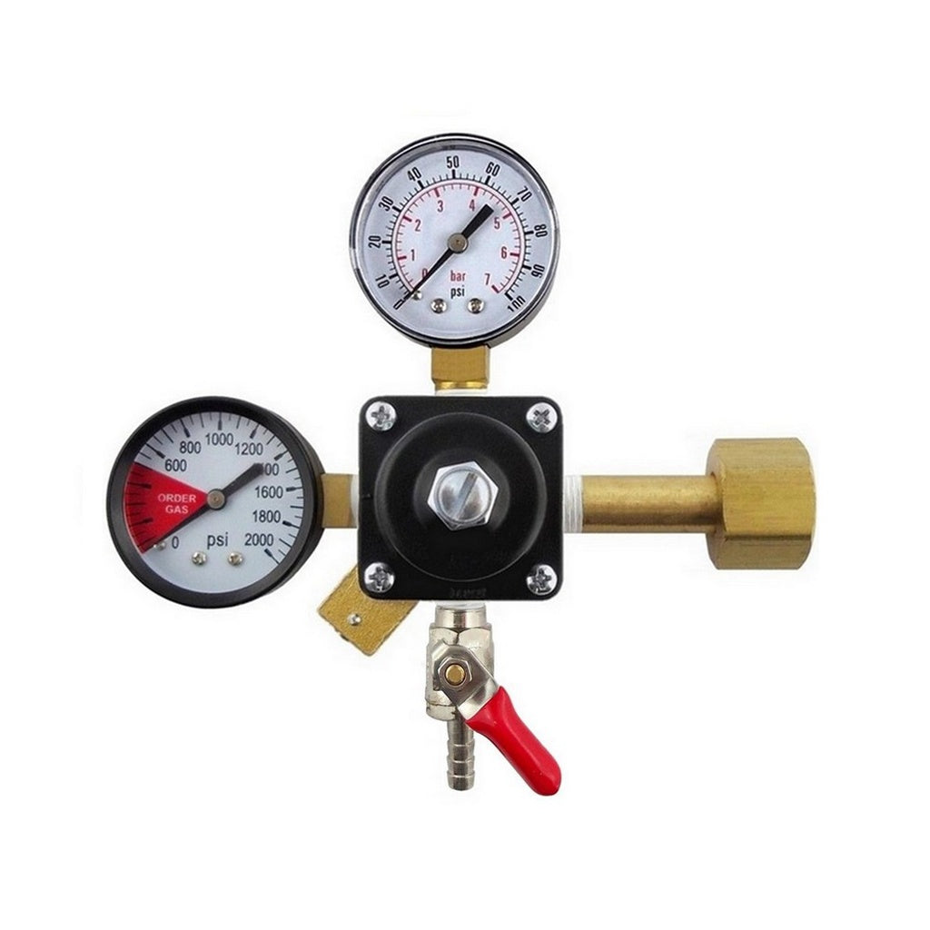 Cornelius CO2 Regulator, 1/4" Ball Shutoff with Check Valve, 100:2000