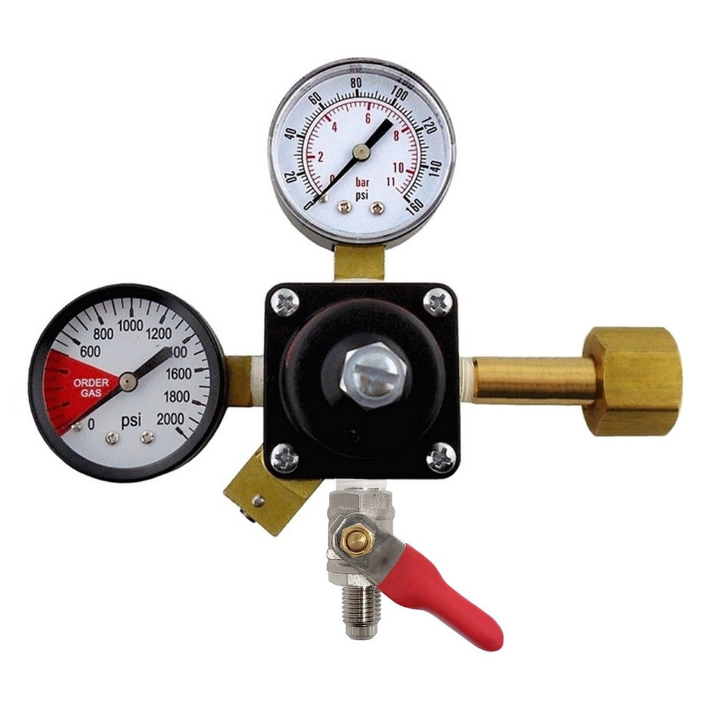 Cornelius CO2 Regulator, 1/4" Male Flare Shutoff with Check Valve, 160:2000