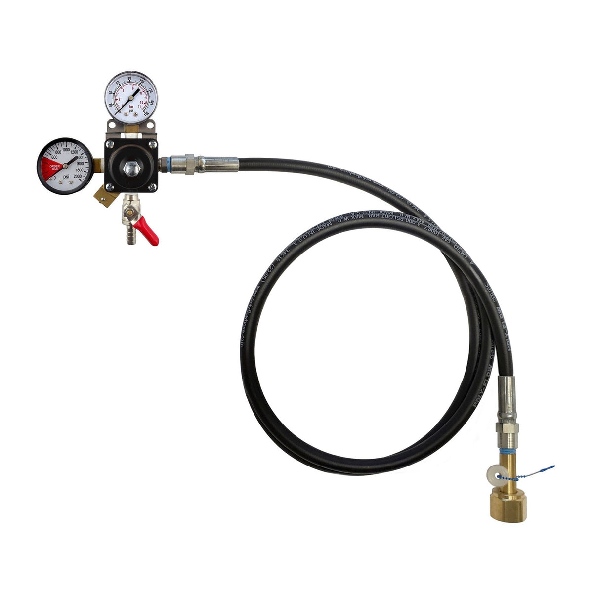 Cornelius CO2 Regulator with 6' Hose, 3/8" Ball Shutoff with Check Valve, 160:2000