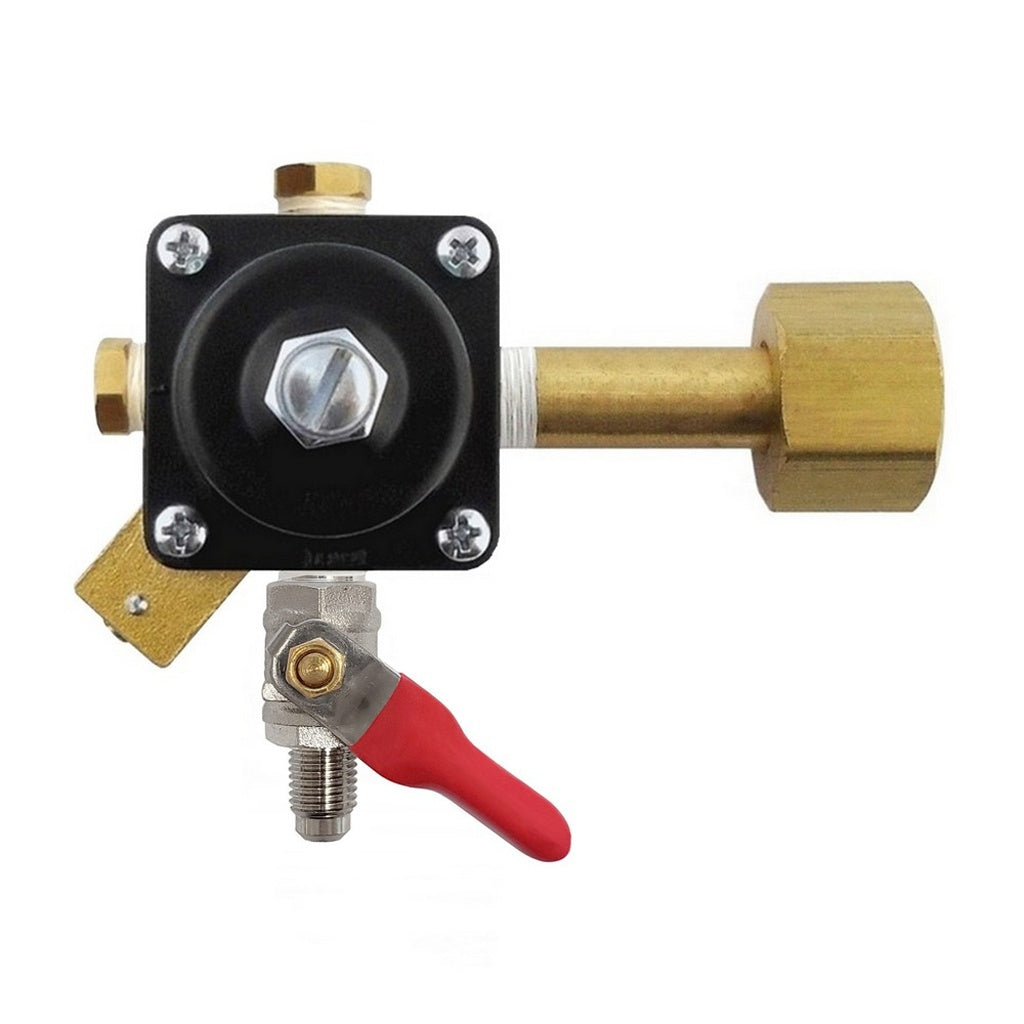 Cornelius CO2 Regulator, 1/4" Male Flare Shutoff with Check Valve
