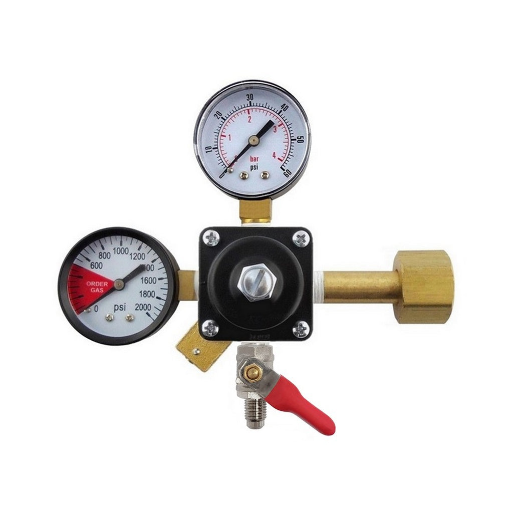 Cornelius CO2 Regulator, 1/4" Male Flare Shutoff with Check Valve, 60:2000