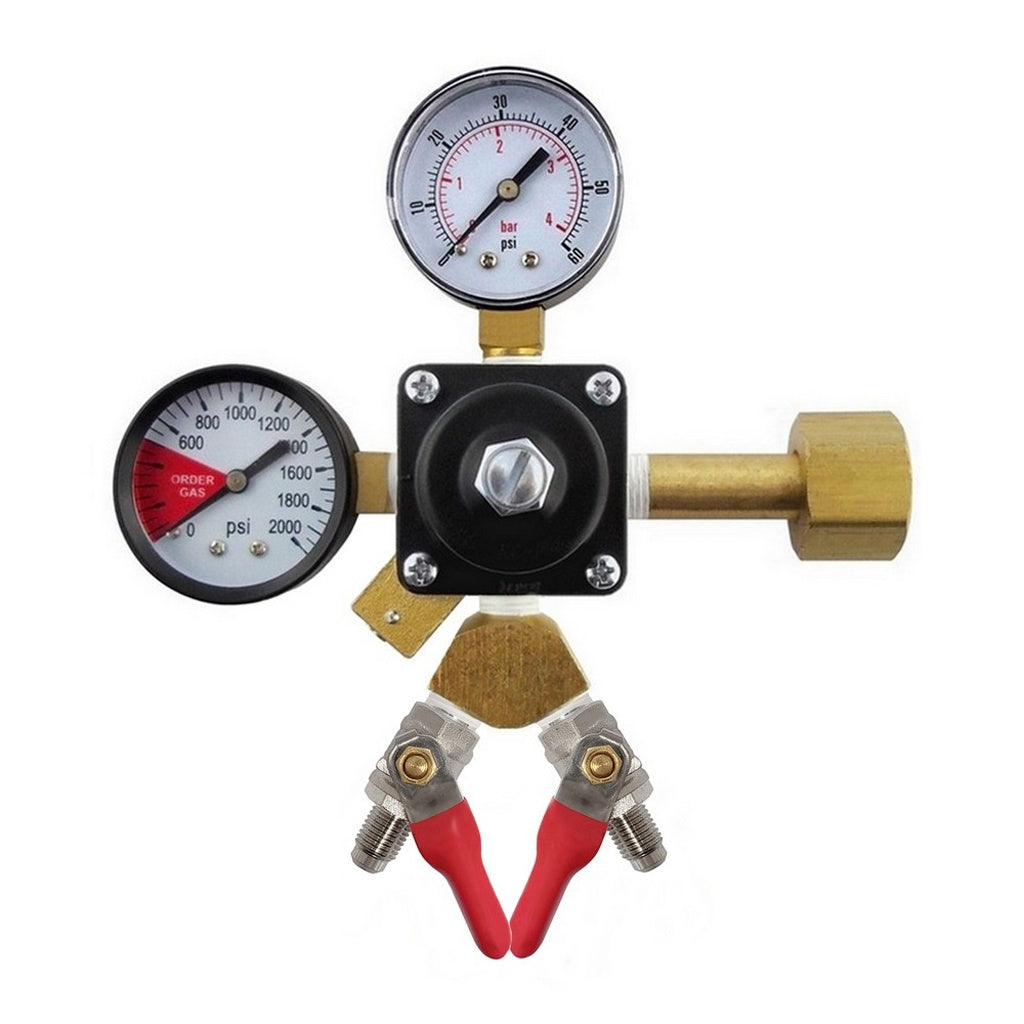 Cornelius CO2 Regulator with Y Fitting, 1/4" Male Flare Shutoff with Check Valve, 60:2000