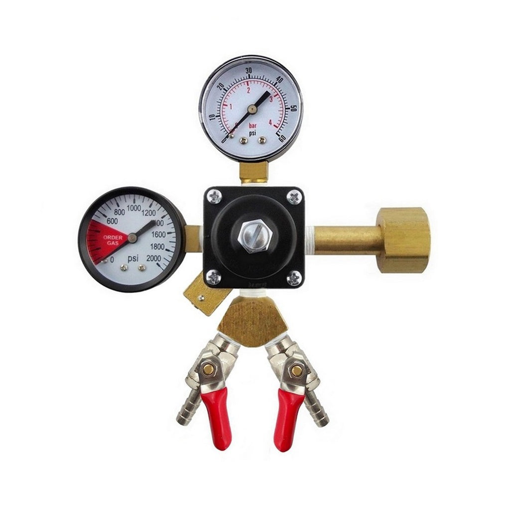Cornelius CO2 Regulator with Y Fittings, 1/4" Ball Shutoff with Check Valve, 60:2000