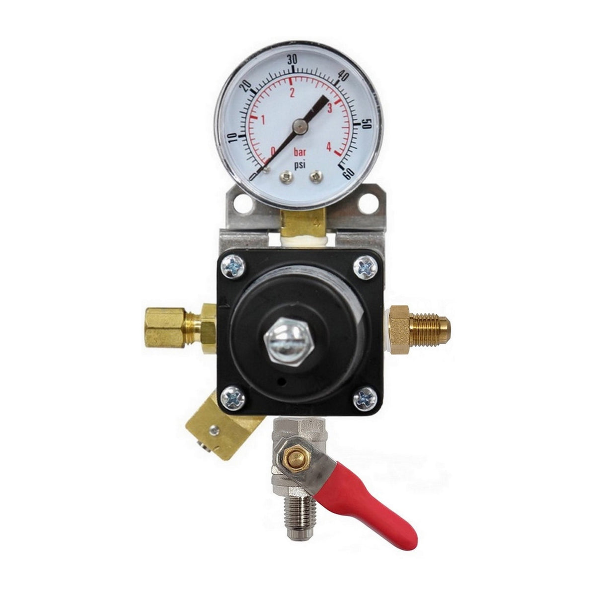 Cornelius Secondary/Pass Thru Regulator, 1/4" Male Flare Shutoff with Check Valve, 60:Universal