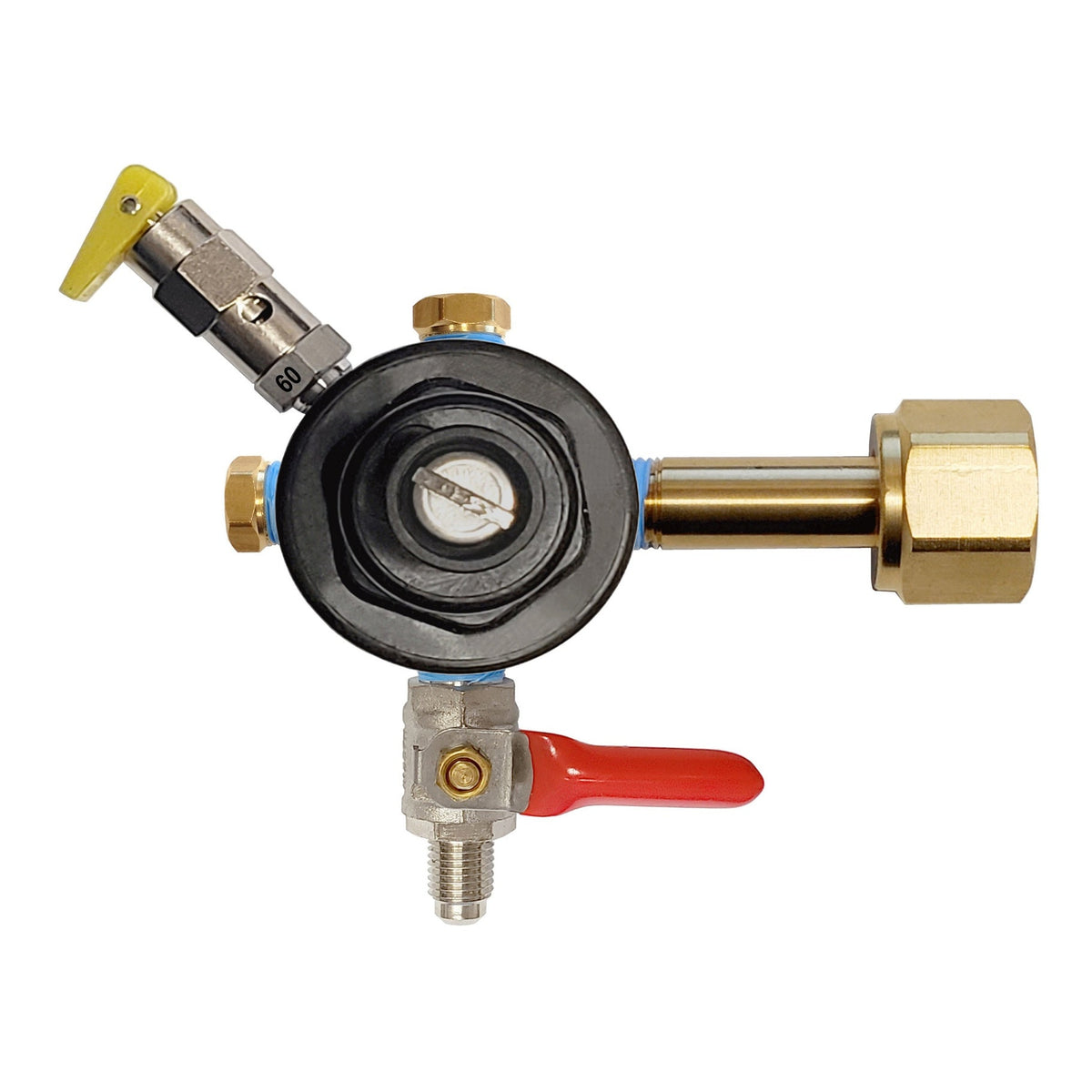 CM Becker CO2 Regulator, 1/4" Male Flare Shutoff with Check Valve