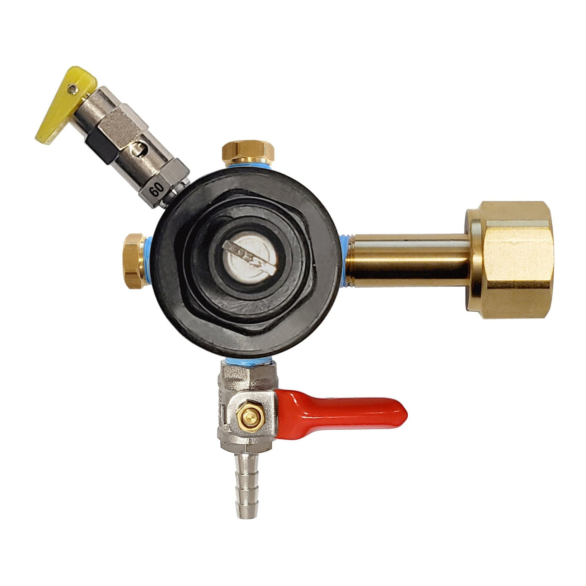 CMBecker CO2 Regulator, 1/4" Ball Shutoff with Check Valve