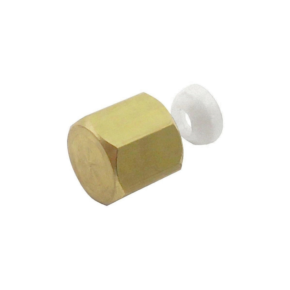 Cap with Washer, 1/4" Male Flare Brass