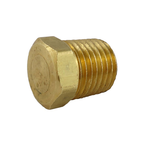 Hex Plug, 1/4" Male Pipe Thread Left-Hand Thread Brass