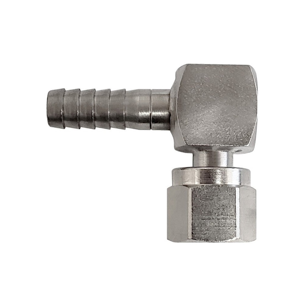 90° Swivel Elbow-bar Stk, 1/4"FFL X 1/4"B (Stainless Steel)