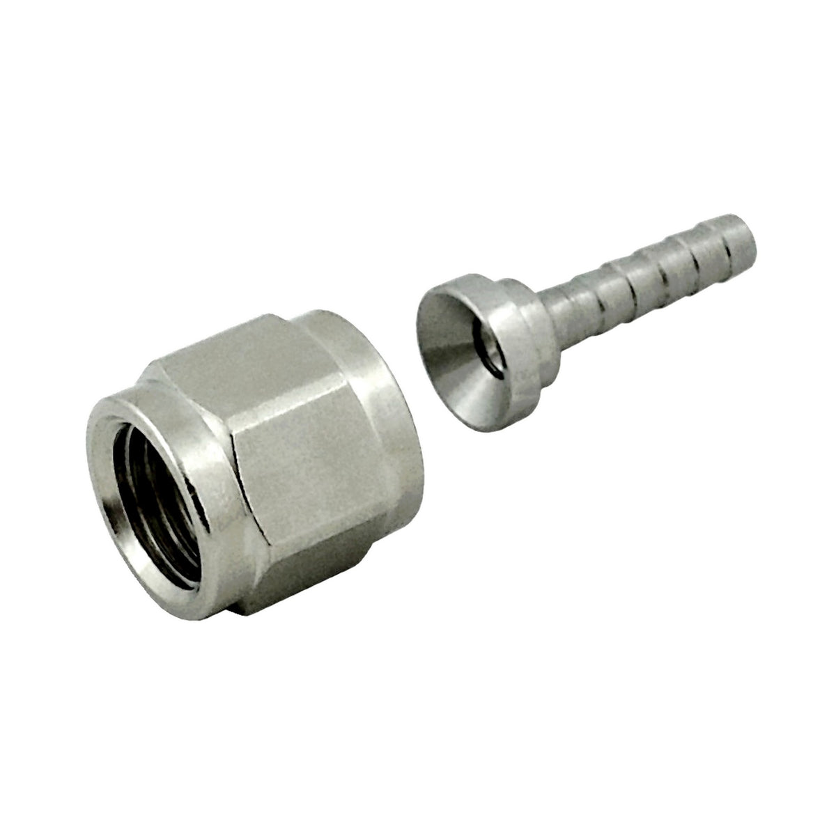 Swivel Nut & Stem Set 1/4" Female Flare Nut x 5/32" B Stainless Steel