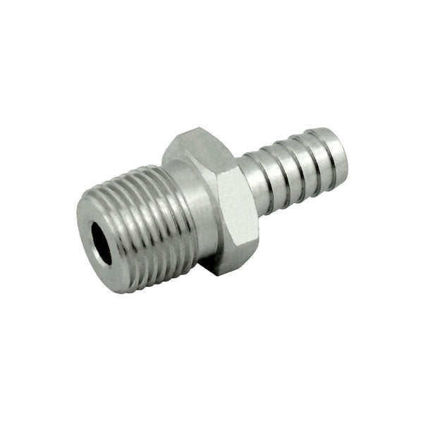 Hose Barb Adapter, 3/8" B x 3/8" Male Pipe Thread 304 Stainless Steel