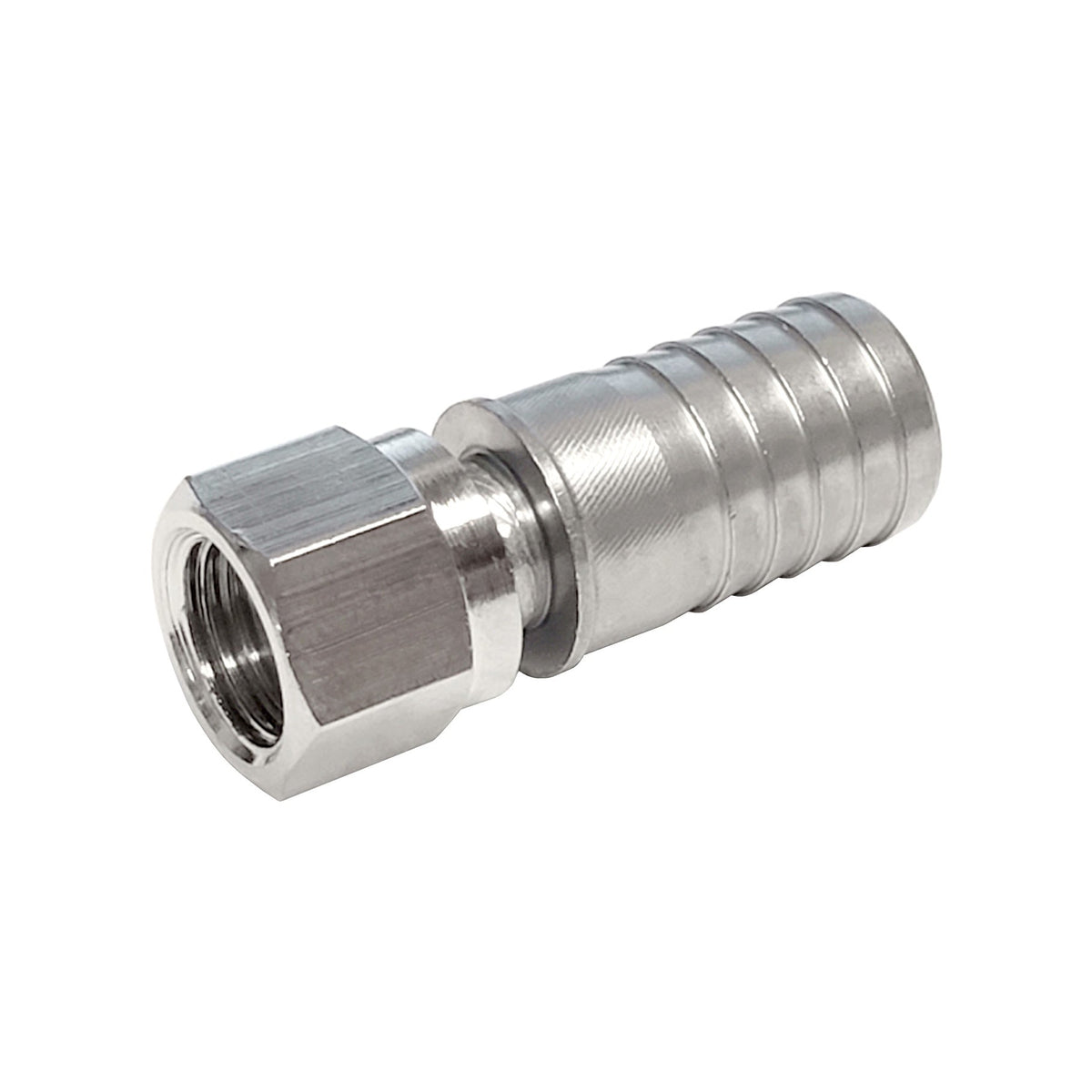 1Pc-Swivel Nut & Stem, 1/4" Female Flare x 1/2" B Stainless Steel