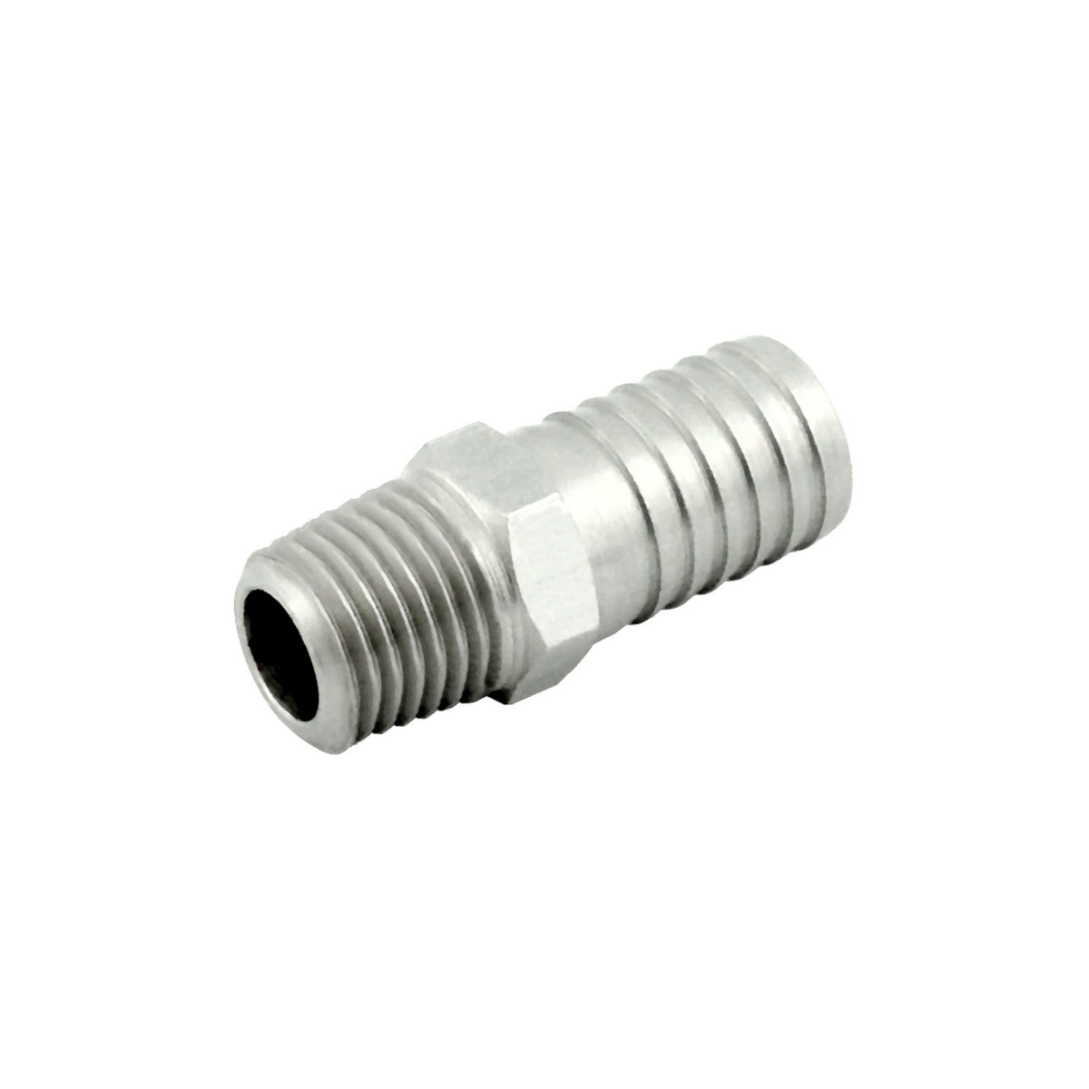 Hose Barb Adapter, 3/8" B x 1/8" Male Pipe Thread Stainless Steel