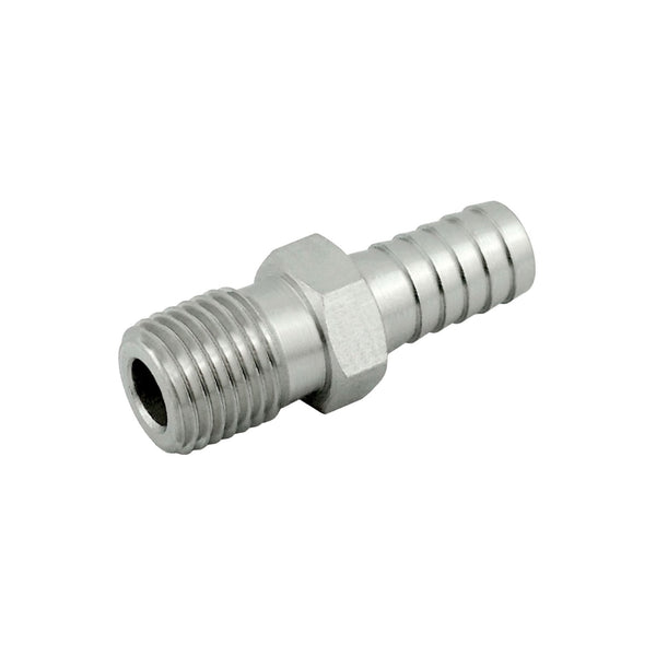 Hose Barb Adapter, 3/8" B x 1/4" Male Pipe Thread 304 Stainless Steel
