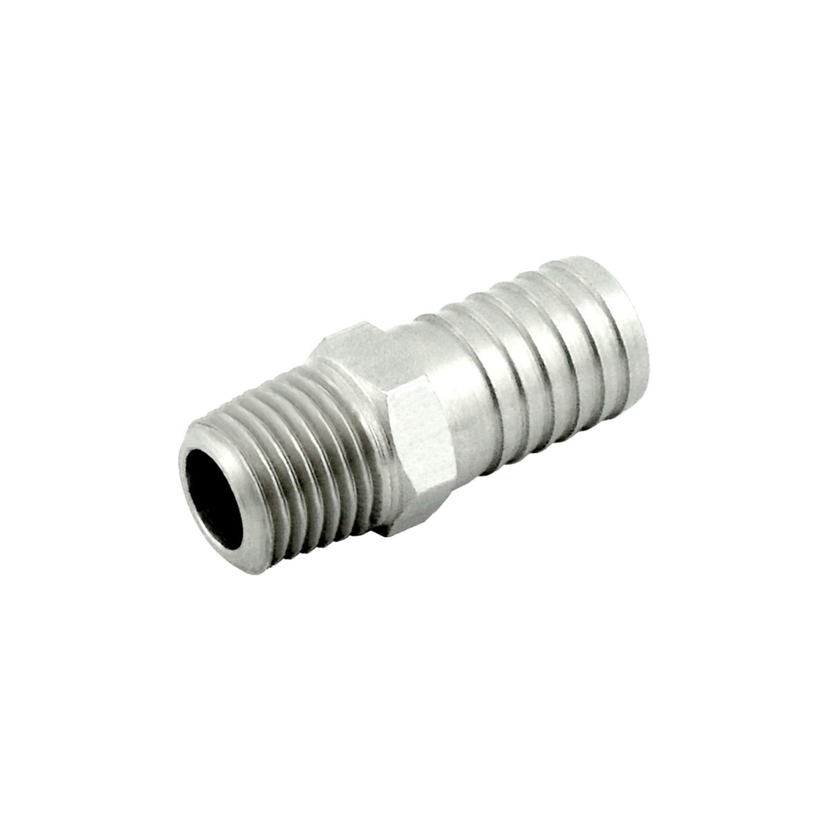 Hose Barb Adapter, 1/2" B x 1/4" Male Pipe Thread Stainless Steel