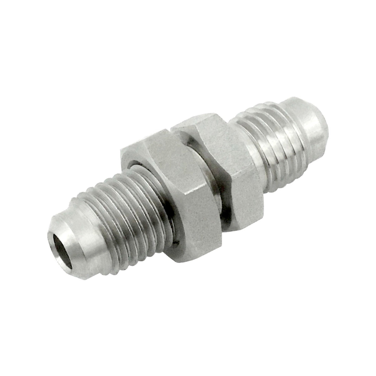 Panel Mount Adapter, 1/4" Male Flare x 1/4" Male Flare Stainless Steel